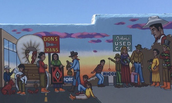 Mural at the parking lot at Jerry's in Gallup, New Mexico