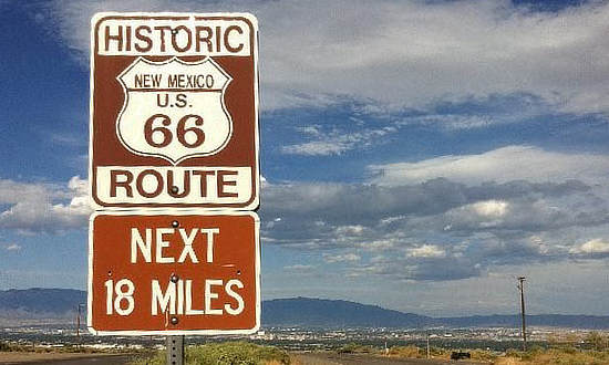 Historic U.S. Route 66 in New Mexico ...next 18 miles