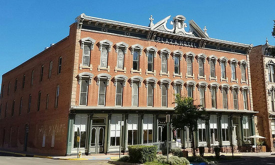 The historic Plaza Hotel in Las Vegas, New Mexico