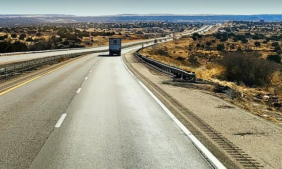 Approaching Santa Rosa, New Mexico on I-40
