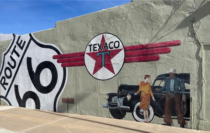 The "Texaco" mural in Tucumcari, New Mexico