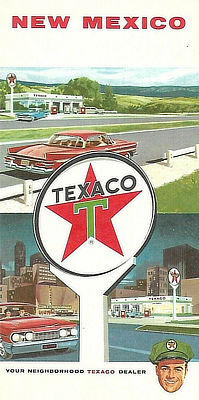 Vintage New Mexico Fold-Out Road Map from Texaco