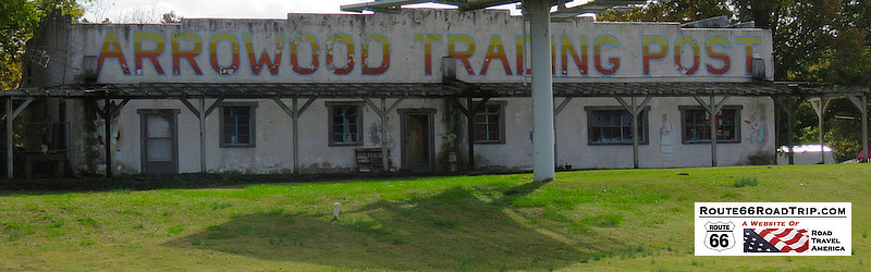 The former Arrowood Trading Post, located just across Route 66 from the Blue Whale in Catoosa, Oklahoma