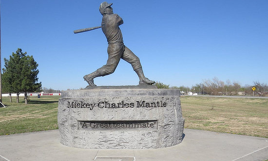 Mickey Mantle Statue in Commerce, Oklahoma