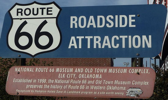 Roadside Attraction sign at the National Route 66 Museum in Elk City, Oklahoma