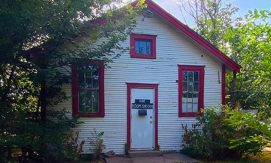 The 100 year old school house at Sam's Town on Route 66 in Erick, Oklahoma