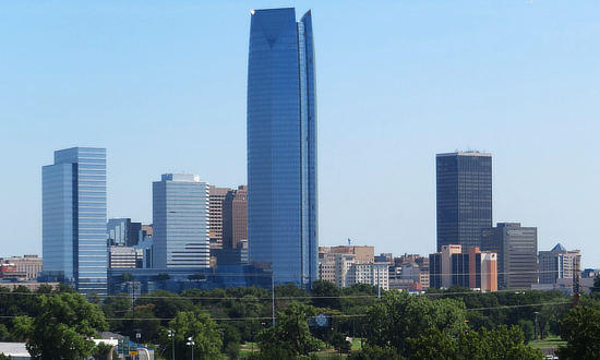 The downtown skyline of Oklahoma City, Oklahoma