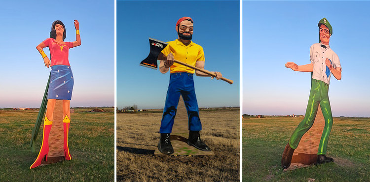 The "Route 66 Giants Display" near Calumet, Oklahoma