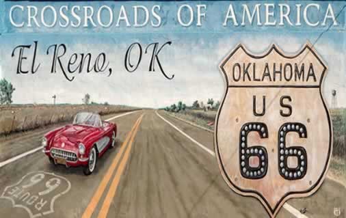 Touring Historic U.S. Route 66 in the comfort of your own classic Chevrolet Corvette at the Crossroads of America
