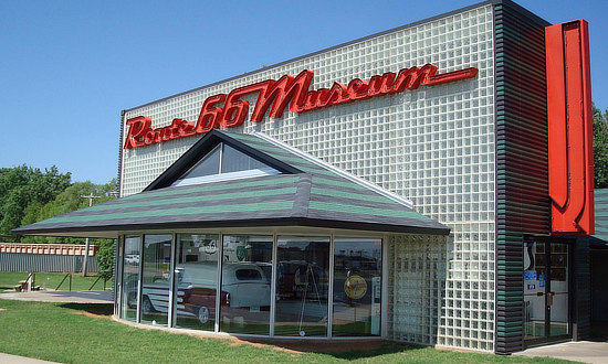 Exterior view of the Oklahoma Route 66 Museum in Clinton OK