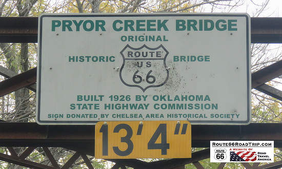 Pryor Creek Bridge at Chelsea, Oklahoma on Route 66 ... seen during the fall of 2018