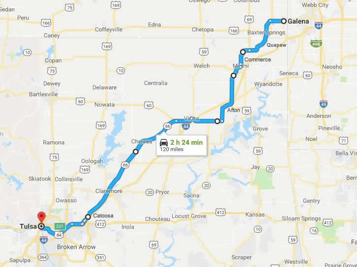 Historic U S Route 66 From Kansas To Tulsa Oklahoma The Route
