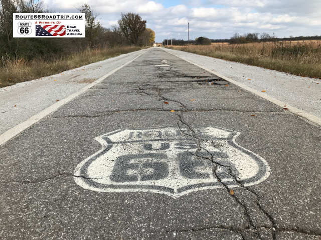 Section of Old Route 66 9-foot wide "Ribbon Road" still visible near Miami, Oklahoma
