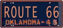 Vintage 1945 Oklahoma license plate