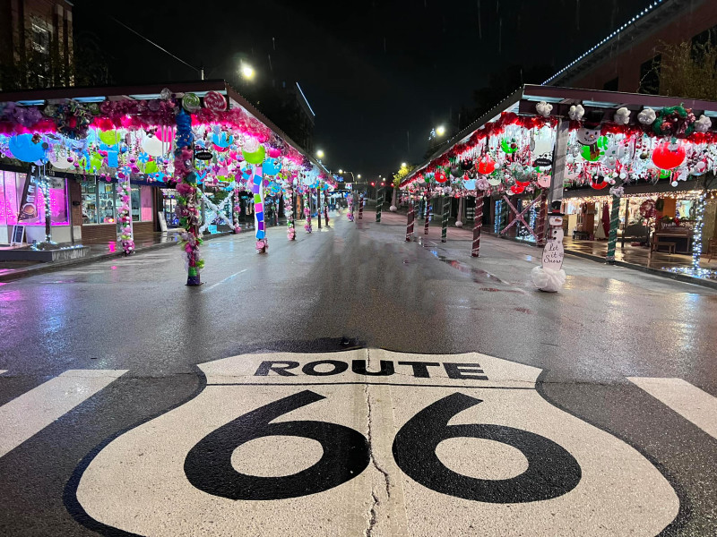 Christmas Chute in  downtown Sapulpa, Oklahoma, on Historic Route 66