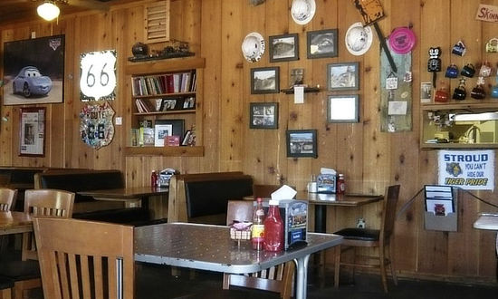 Interior view of the Rock Cafe in Stroud, Oklahoma, on Historic US Route 66