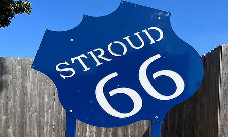 Route 66 shield sign,  Stroud, Oklahoma