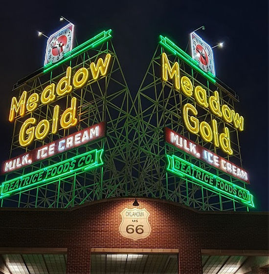 The Meadow Gold Neon Sign in Tulsa, Oklahoma