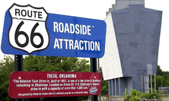 Route 66 Roadside Attraction: Admiral Twin Drive-in ... Tulsa Oklahoma