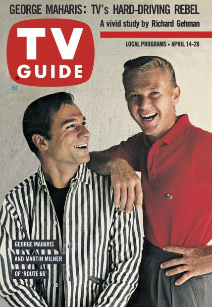 George Maharis and Martin Milner of the Route 66 TV series on the cover of TV Guide