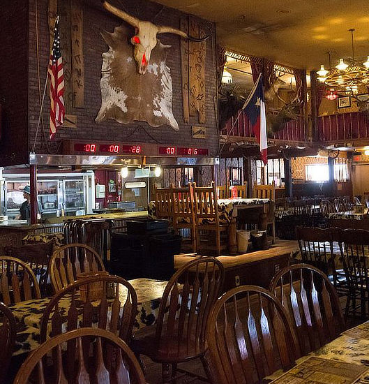Interior view of the dining area at The Big Texan in Amarillo, home of the free 72-oz steak