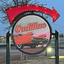 Cadillac RV Park sign in Amarillo, Texas
