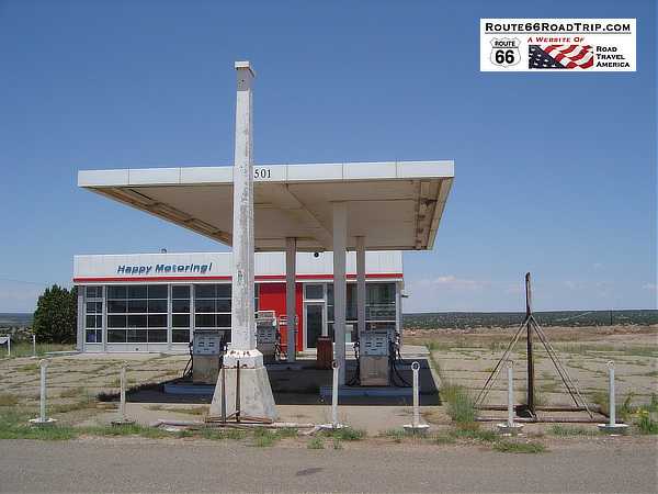 Happy Motoring! Abandoned ESSO service station at Glenrio, Texas on Historic Route 66