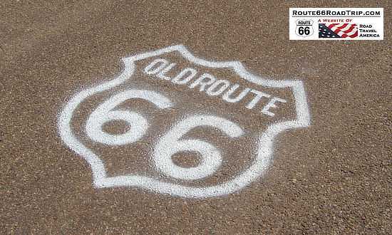 Old Route 66 Logo on the pavement in Glenrio