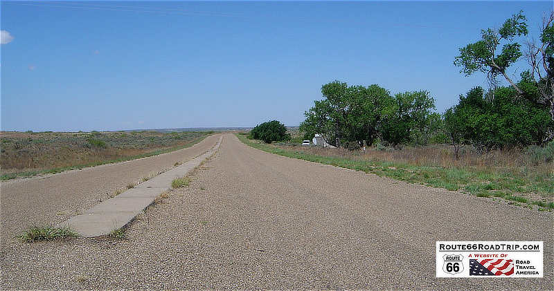 Historic Route 66 right-of-way in Glenrio, Texas