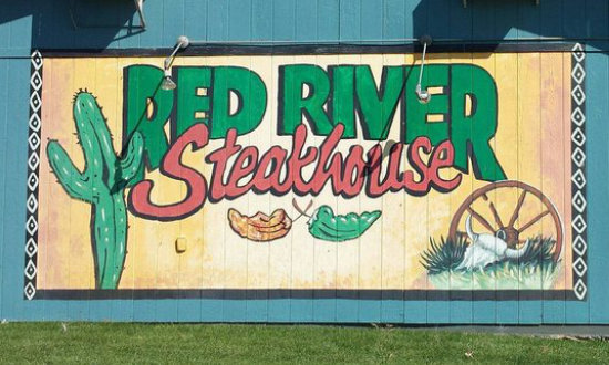 Mural at the Red River Steakhouse ... 101 W. Highway 66 in McLean, Texas