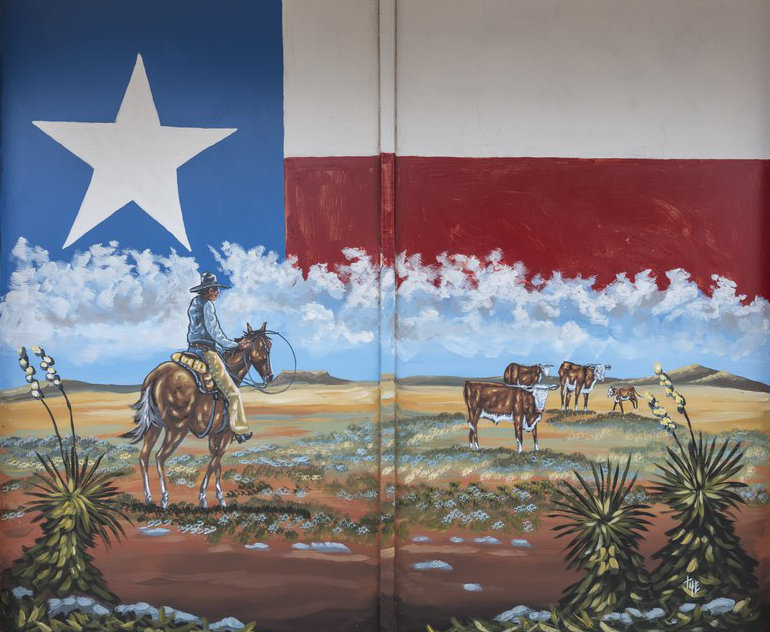 Mural in McLean, Texas: The wide-open spaces of the Texas Panhandle