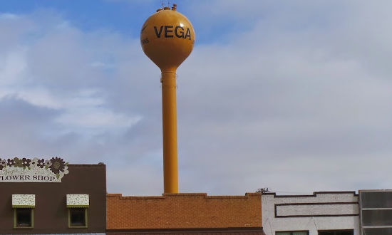 Water Tower in Vega, Texas
