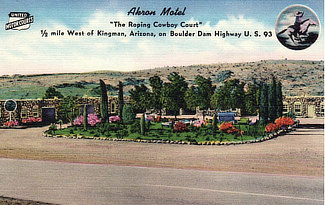 Akron Motel, the Roping Cowboy Court, in Kingman, Arizona on the Boulder Dam Highway