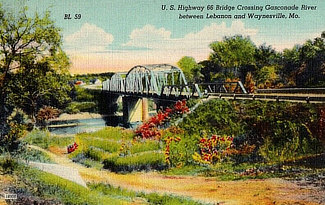US Route 66 Bridge over the Gasconade River between Lebanon and Waynesville, Missouri