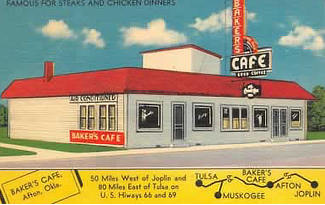 Baker's Cafe on Route 66 in Afton, Oklahoma