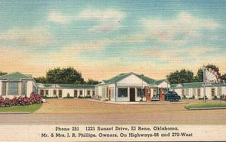 Phillips Courts, 1223 Sunset Drive, El Reno, Oklahoma, on Highway 66