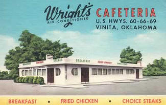 Wright's Cafeteria on Highway 66 in Vinita, Oklahoma