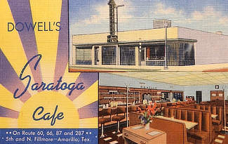 Dowell's Saratoga Cafe in Amarillo, Texas,  5th and N. Fillmore, on U.S. Route 66