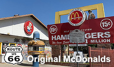 Original McDonalds near  Route 66 in San Bernardino, California
