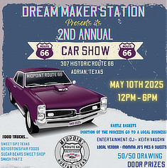 Annual Car Show at Dream Maker Station on Route 66 in Adrian, Texas