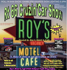 Route 66 Cruz to Roy's Motel And Cafe and Car Show in Amboy, California