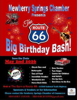 The Route 66 Big Birthday Bash in Newberry Springs, California in May of 2026
