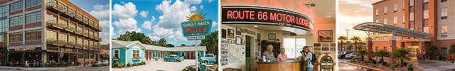 Route 66 2025 Hotel Guide, motel listings, hotel ratings, traveler reviews, reservation information and photos of hotel properties