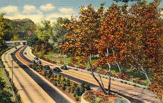 The Arroyo-Seco Parkway, U.S. Highway 66, between Pasadena and Los Angeles, California