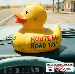 We enjoy having yellow duckies on our dashbord along with us on our Route 66 road trips!
